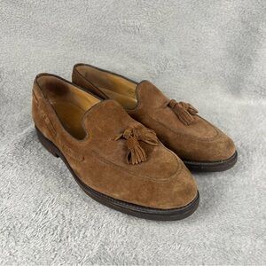 Charles Tyrwhitt Men's 7 Luxury Suede Tassel Loafers Dress Shoes Brown Vibram